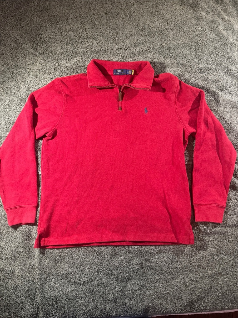 Ralph Lauren Red Quarter-Zip Fleece Pullover